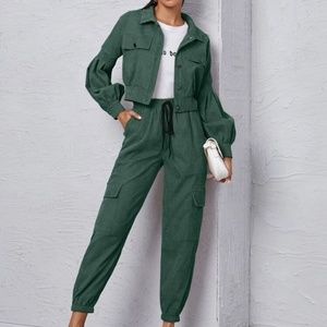 HEATHER GREEN CORDUROY  SUIT